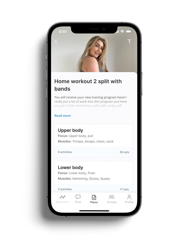 A mockup of the coaching app showcasing the different features.