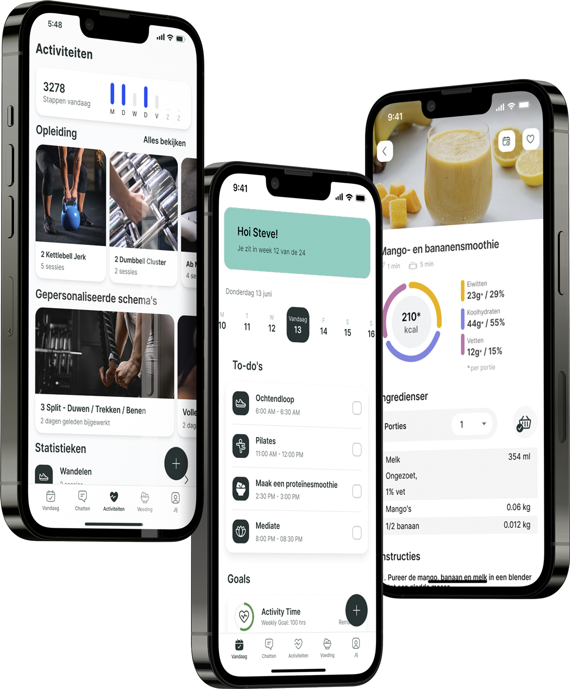 A mockup of the coaching app showcasing the features.