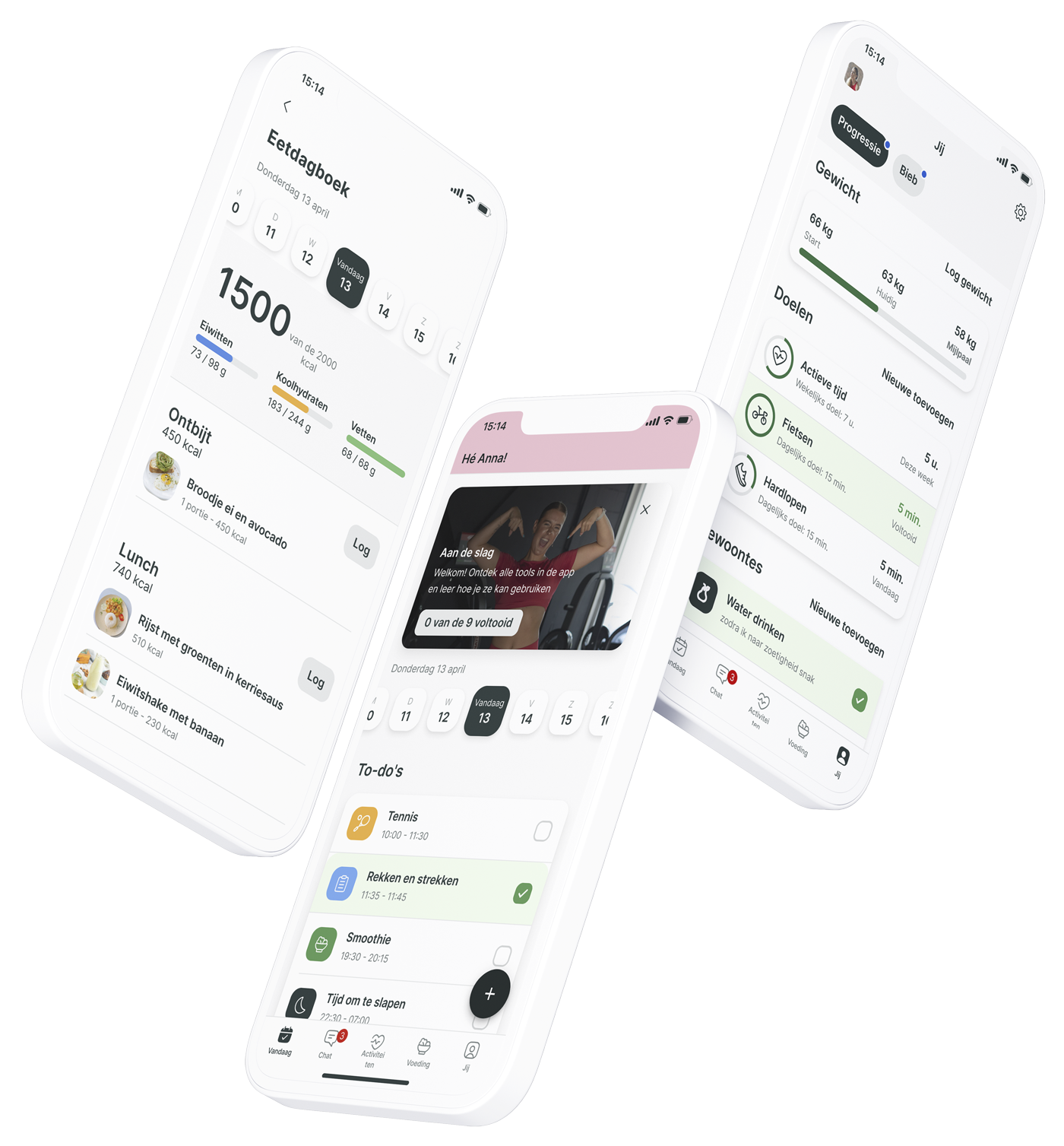 A mockup of the coaching app showcasing the features.